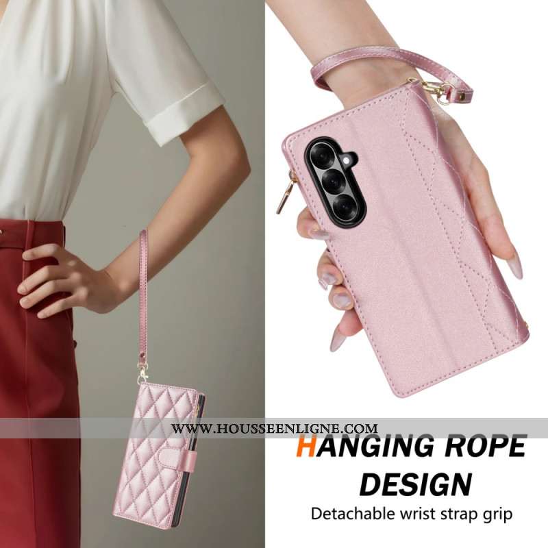 Housse Samsung Galaxy Z Fold 7 Matelassée avec Bandoulière et Lanière