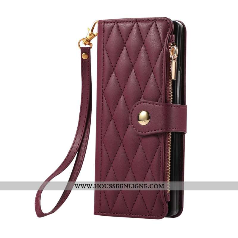 Housse Samsung Galaxy Z Fold 7 Matelassée à Lanière