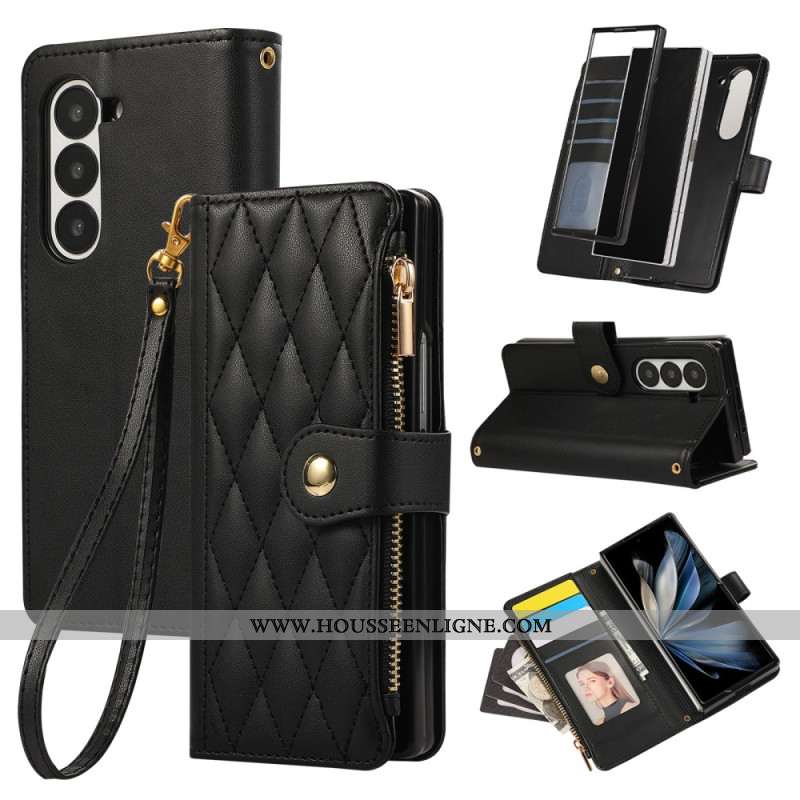 Housse Samsung Galaxy Z Fold 7 Matelassée à Lanière