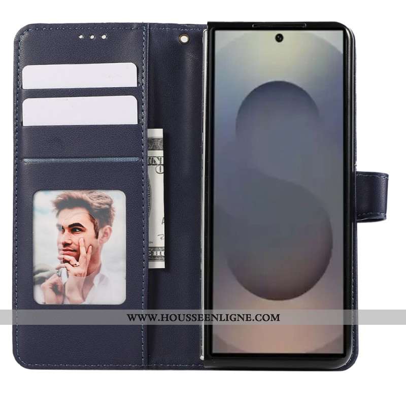 Housse Samsung Galaxy Z Fold 7 Motif Gaufré avec Lanière