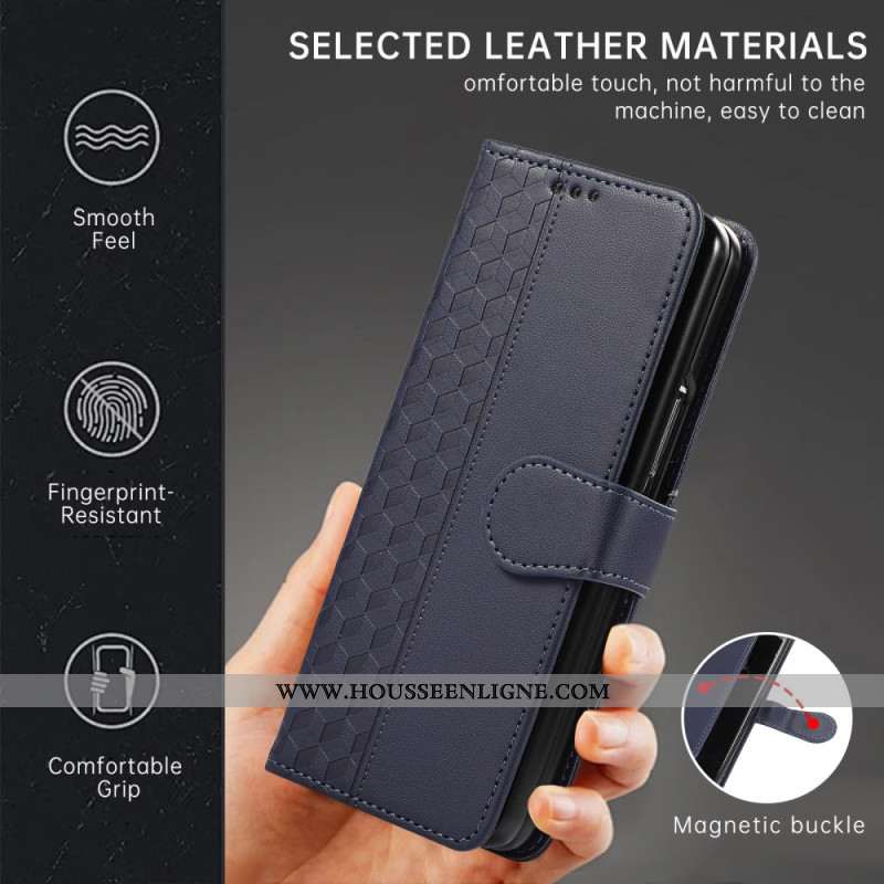 Housse Samsung Galaxy Z Fold 7 Motif Gaufré avec Lanière