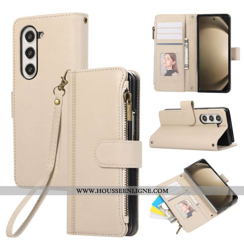 Housse Samsung Galaxy Z Fold 7 Portefeuille à Lanière