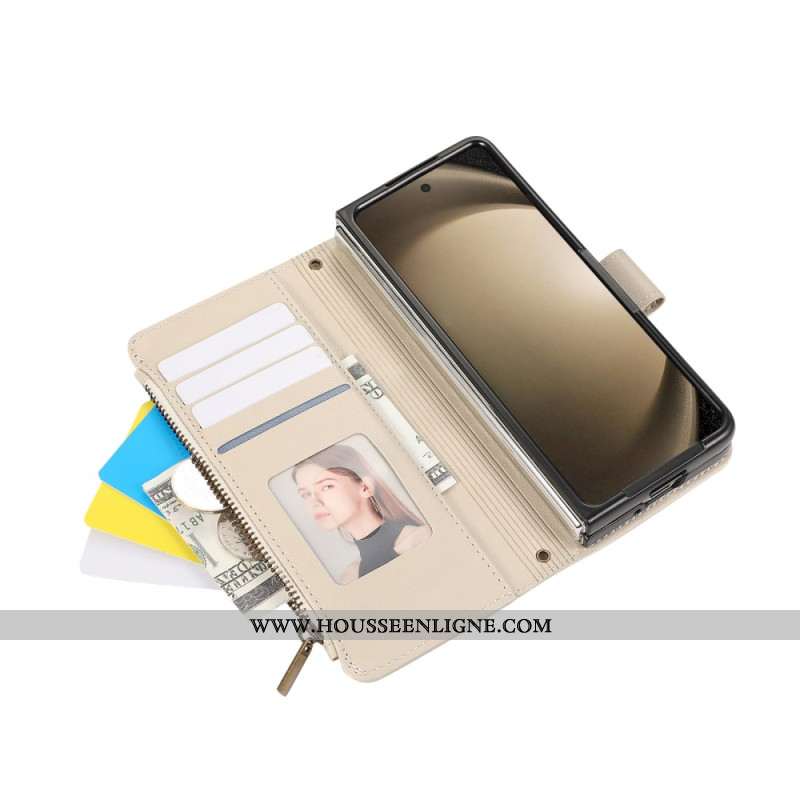 Housse Samsung Galaxy Z Fold 7 Portefeuille à Lanière