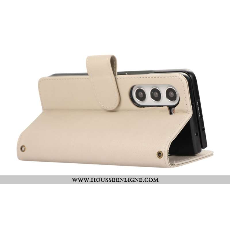 Housse Samsung Galaxy Z Fold 7 Portefeuille à Lanière