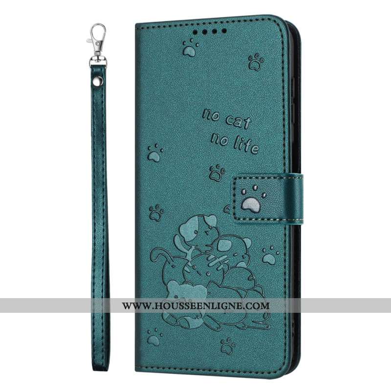 Housse Sony Xperia 1 VII Chats Cartoon à Lanière