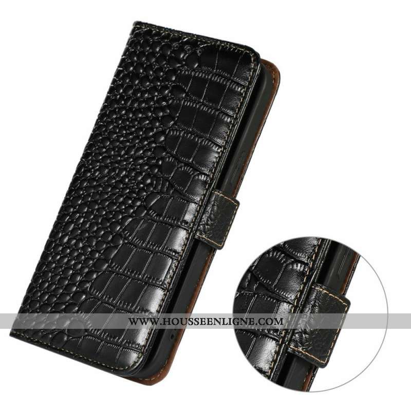 Housse Sony Xperia 1 VII Cuir Texture Crocodile