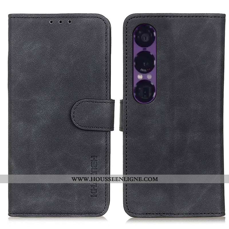 Housse Sony Xperia 1 VII Effet Cuir Vintage KHAZNEH