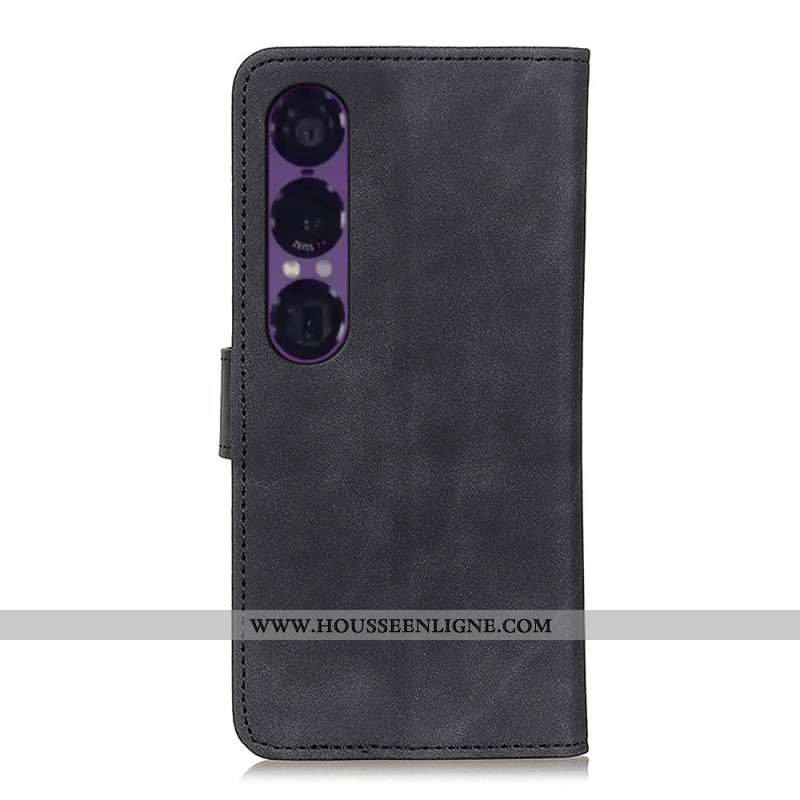 Housse Sony Xperia 1 VII Effet Cuir Vintage KHAZNEH