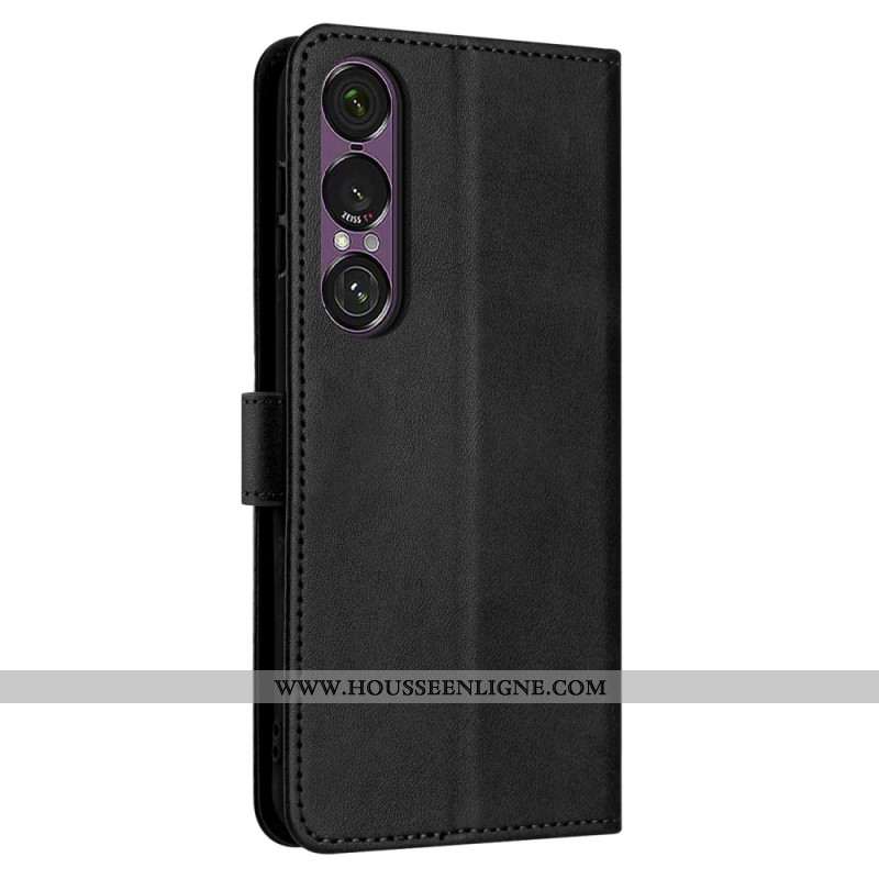 Housse Sony Xperia 1 VII Effet Cuir à Lanière