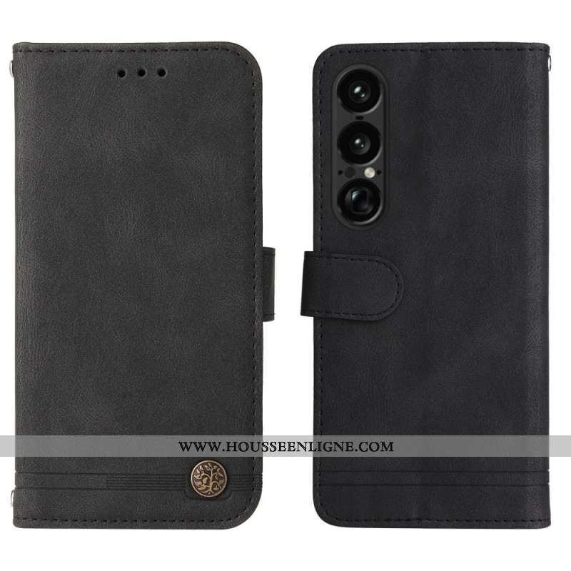 Housse Sony Xperia 1 VII Effet Vintage avec Rivet