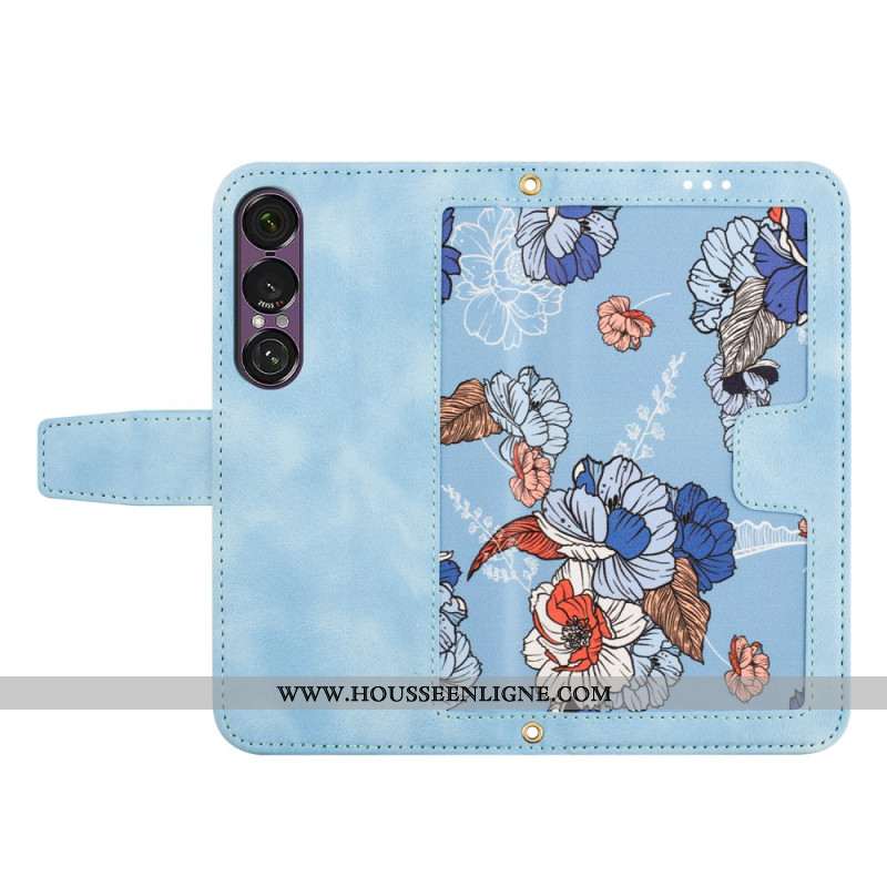 Housse Sony Xperia 1 VII Florale avec Lanière