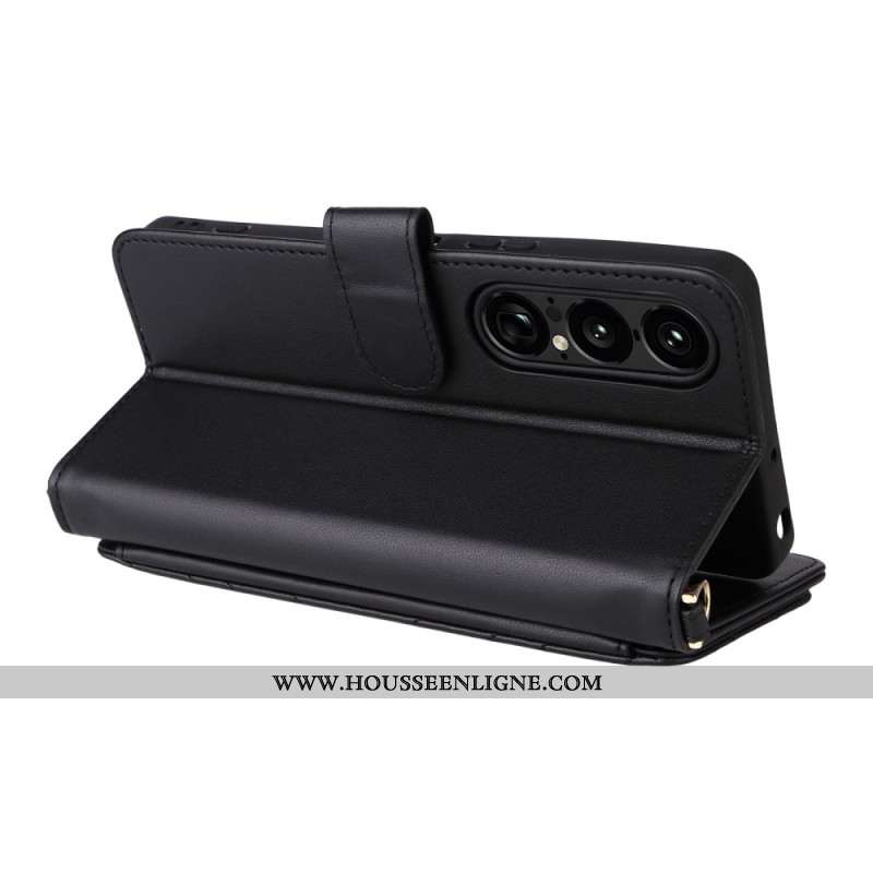 Housse Sony Xperia 1 VII Matelassée avec Lanière et Bandoulière