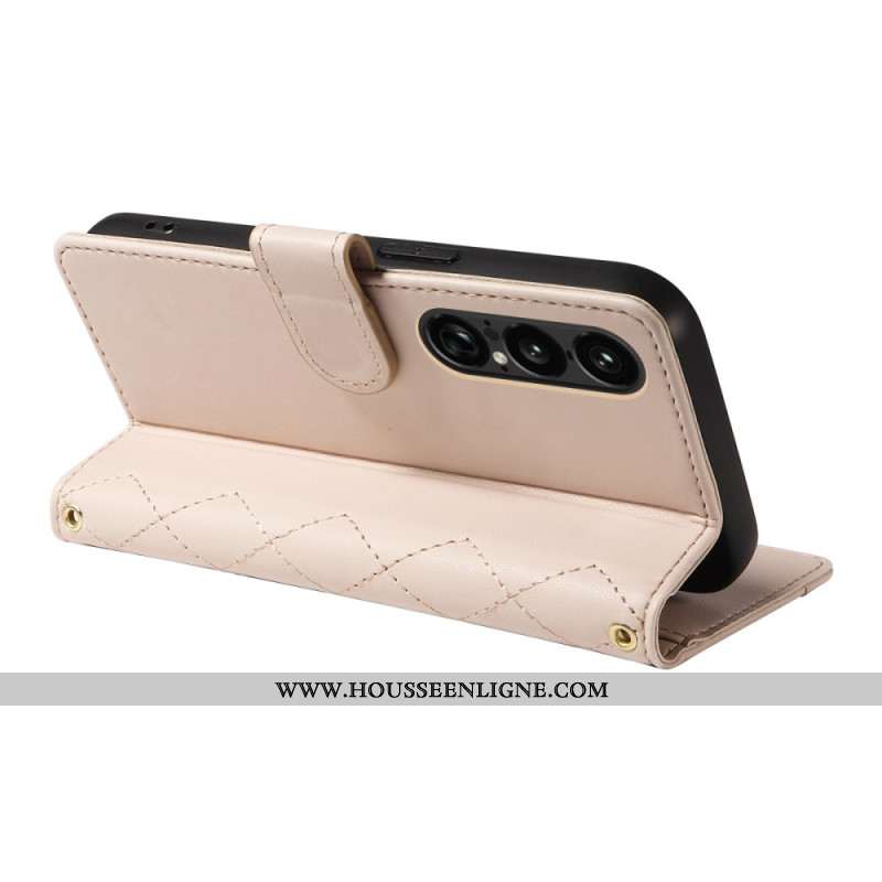 Housse Sony Xperia 1 VII Matelassée avec Lanière et Bandoulière