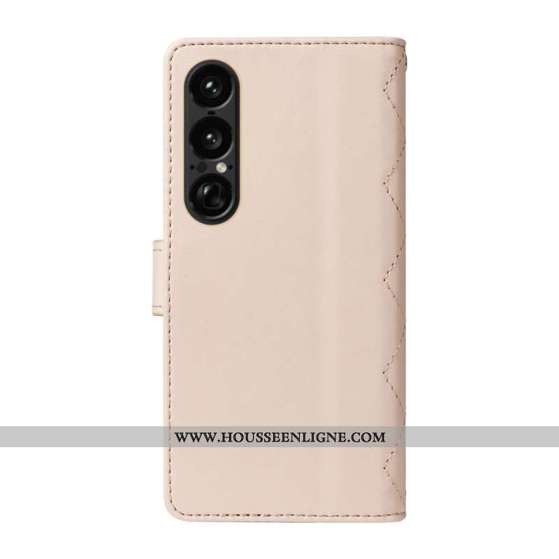 Housse Sony Xperia 1 VII Matelassée avec Lanière et Bandoulière