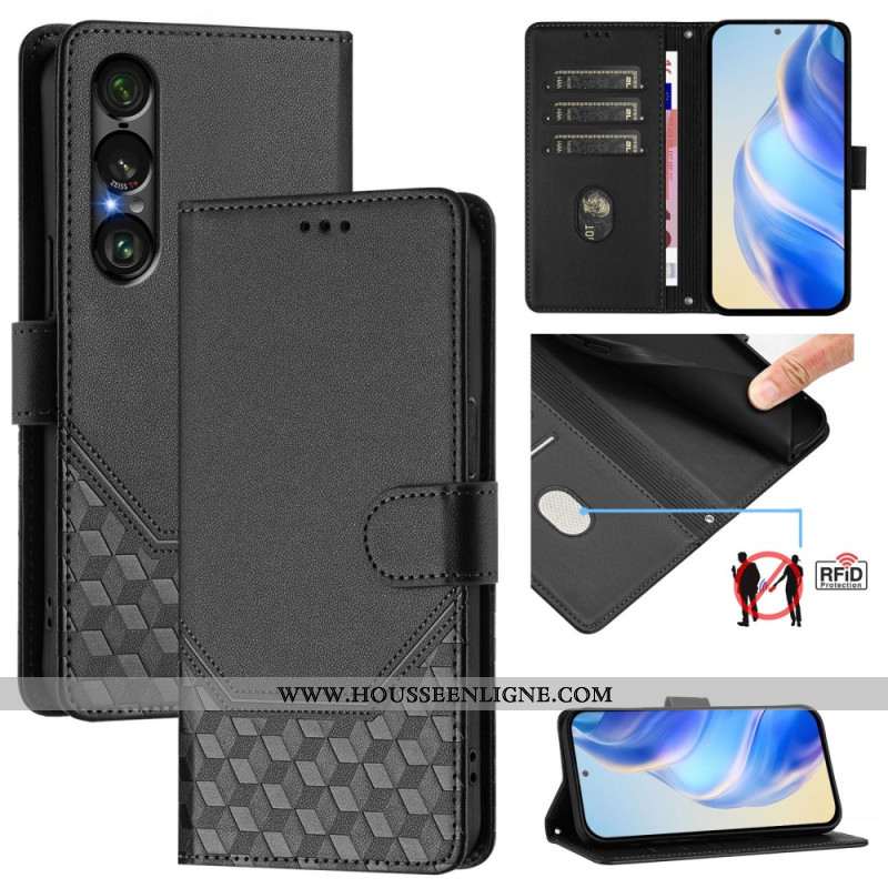 Housse Sony Xperia 1 VII Protection RFID Motif Nid d'Abeille