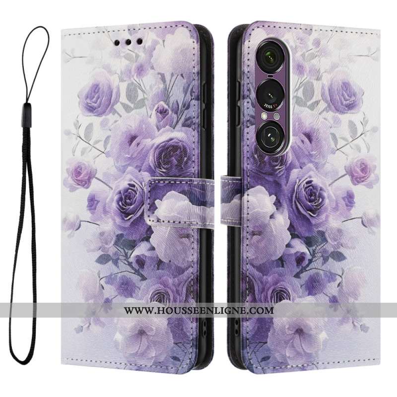 Housse Sony Xperia 1 VII Roses Violettes