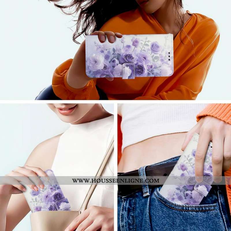 Housse Sony Xperia 1 VII Roses Violettes