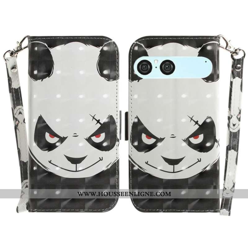 Housse Sony Xperia 10 VII Angry Panda à Lanière