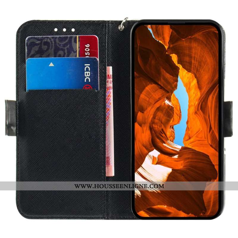 Housse Sony Xperia 10 VII Chat Gris à Lanière