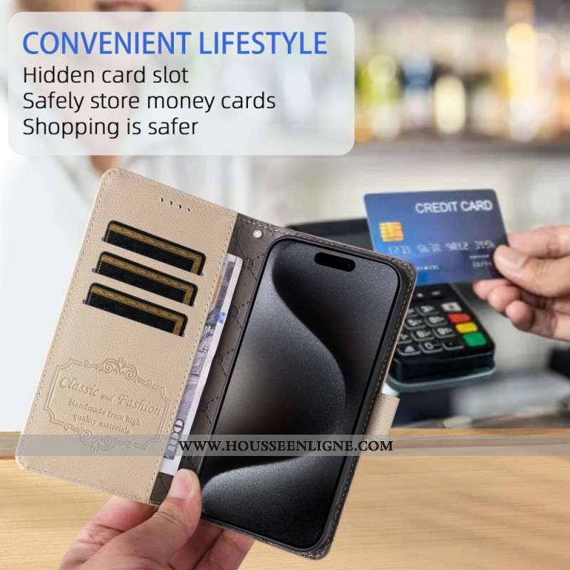 Housse Sony Xperia 10 VII Effet Cuir et Blocage RFID