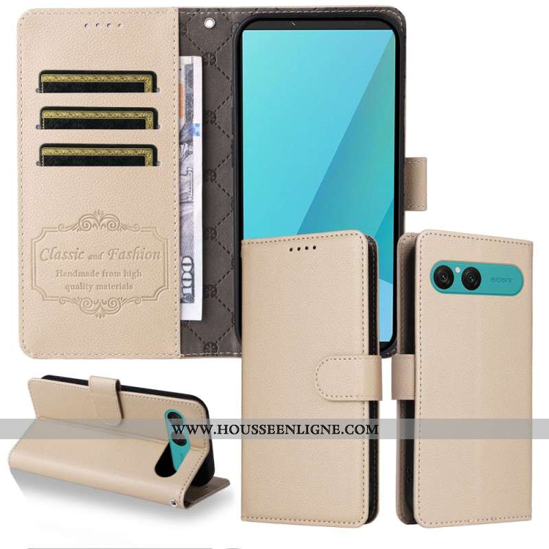 Housse Sony Xperia 10 VII Effet Cuir et Blocage RFID