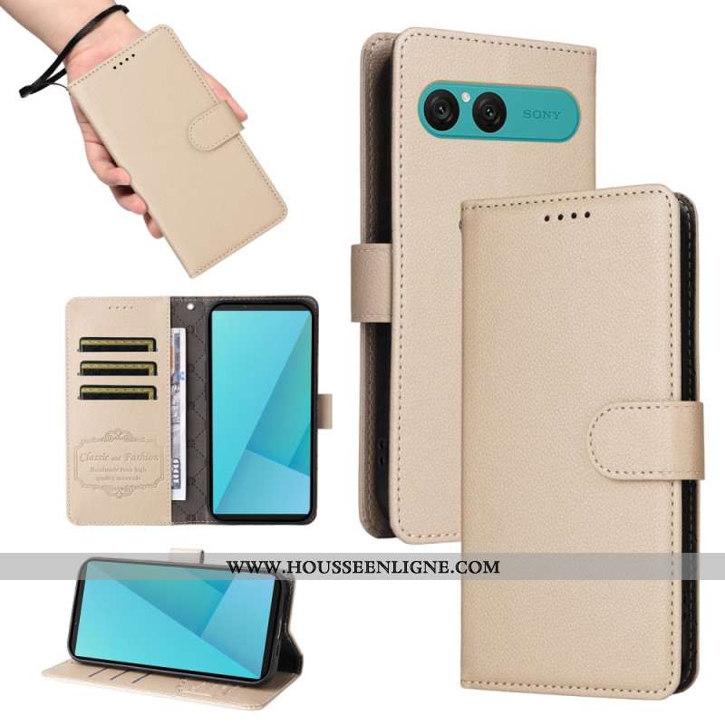 Housse Sony Xperia 10 VII Effet Cuir et Blocage RFID