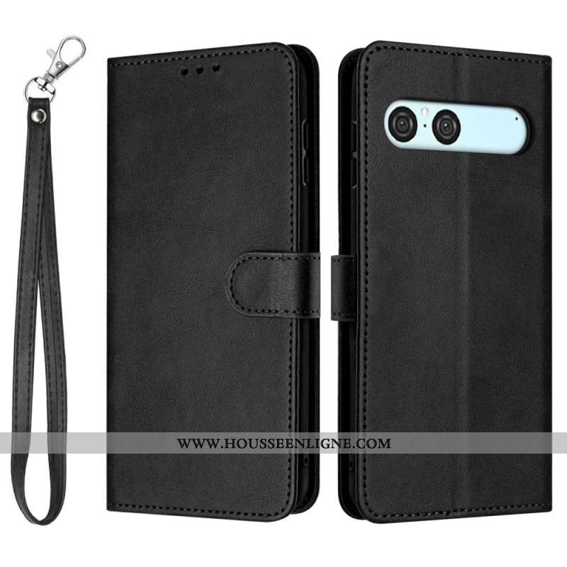 Housse Sony Xperia 10 VII Effet Cuir à Lanière