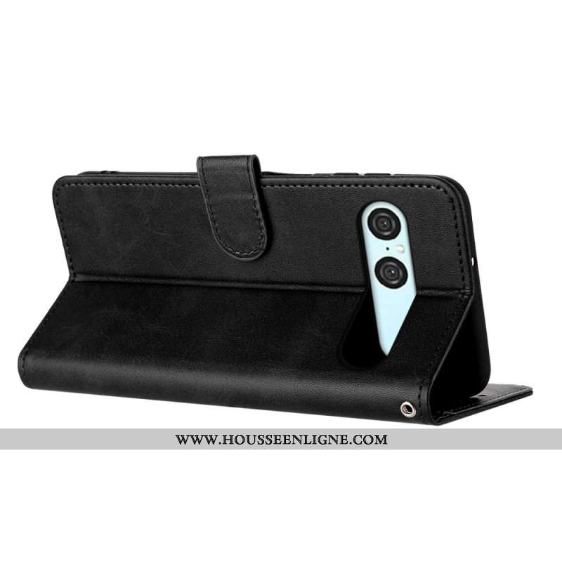 Housse Sony Xperia 10 VII Effet Cuir à Lanière