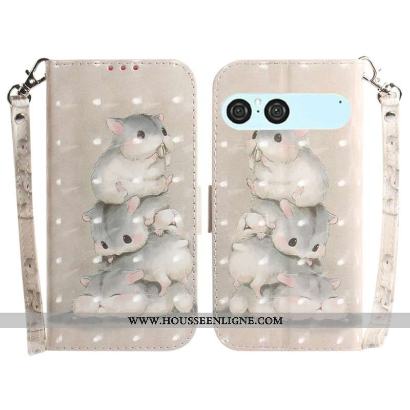 Housse Sony Xperia 10 VII Hamsters à Lanière