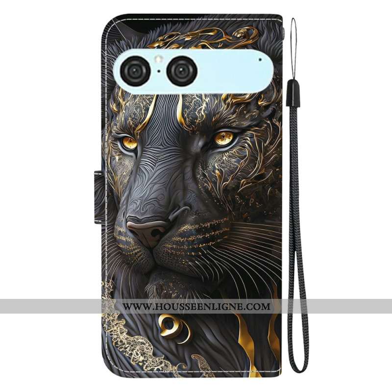 Housse Sony Xperia 10 VII Lion Noir et Or