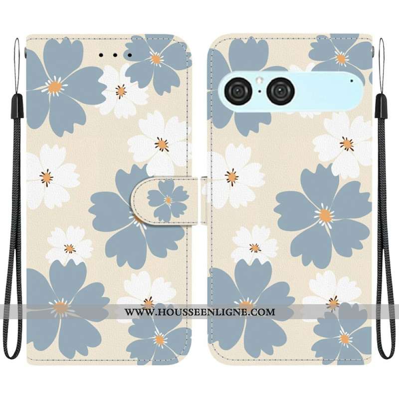 Housse Sony Xperia 10 VII Marguerite Bleues