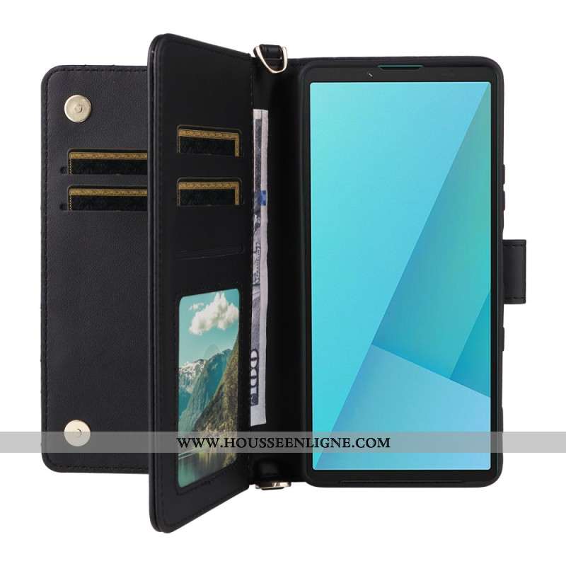 Housse Sony Xperia 10 VII Matelassée avec Lanière et Dragonne