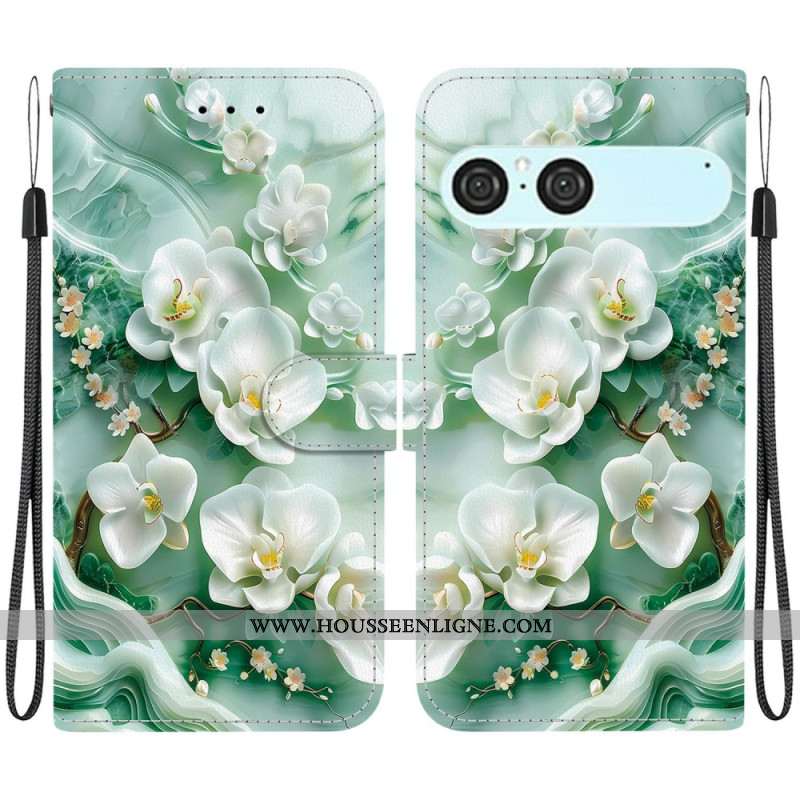 Housse Sony Xperia 10 VII Motif Floral Blanc