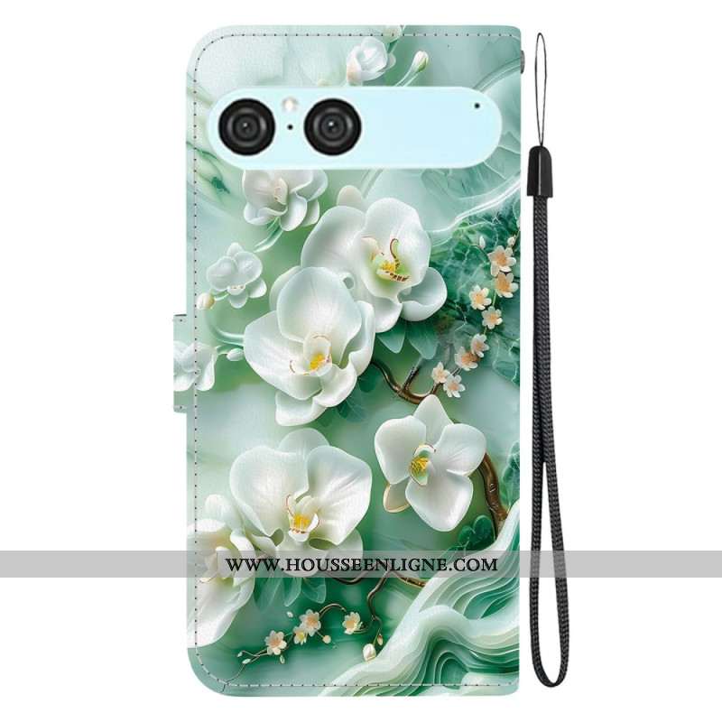 Housse Sony Xperia 10 VII Motif Floral Blanc