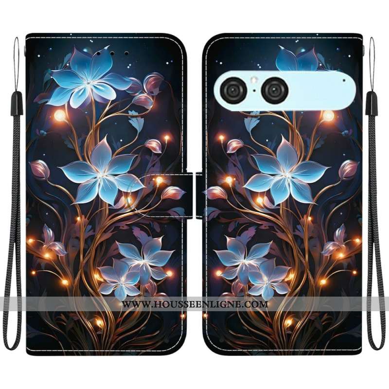 Housse Sony Xperia 10 VII Motif Floral Bleu
