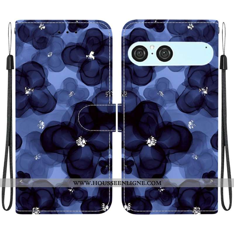 Housse Sony Xperia 10 VII Motif Floral Bleu