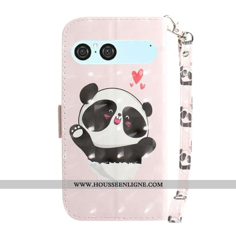 Housse Sony Xperia 10 VII Panda Love à Lanière