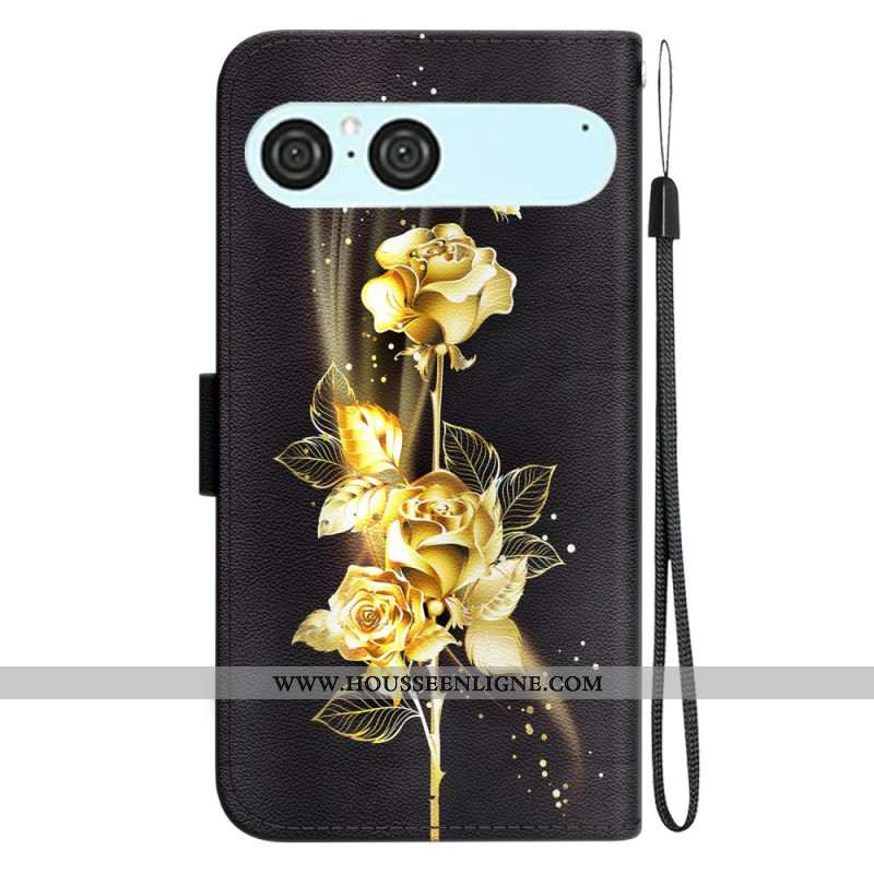 Housse Sony Xperia 10 VII Papillons Dorés et Roses