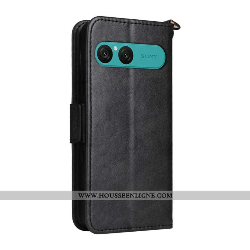 Housse Sony Xperia 10 VII Portefeuille avec Bandoulière