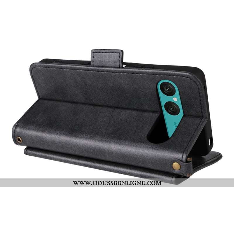 Housse Sony Xperia 10 VII Portefeuille avec Bandoulière