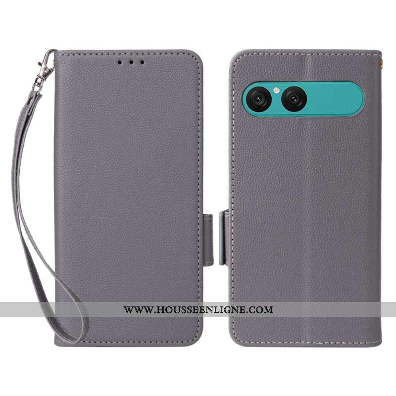 Housse Sony Xperia 10 VII Simili Cuir à Lanière