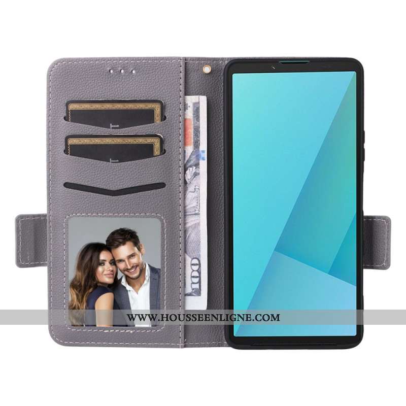 Housse Sony Xperia 10 VII Simili Cuir à Lanière