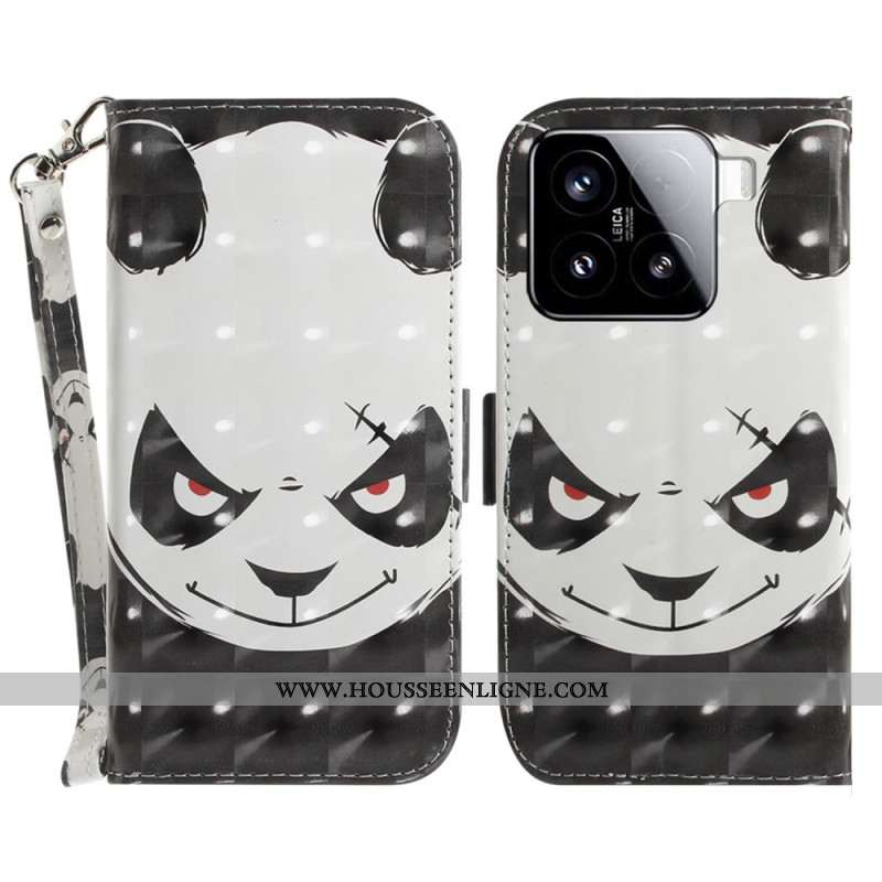 Housse Xiaomi 15 Angry Panda à Lanière