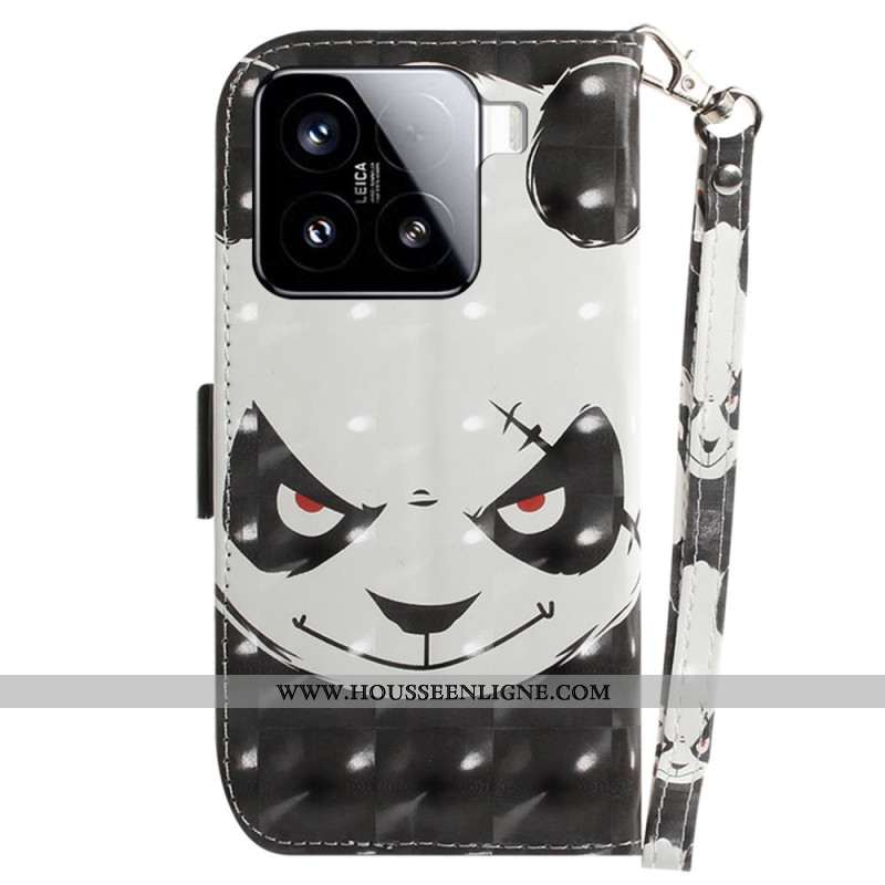 Housse Xiaomi 15 Angry Panda à Lanière