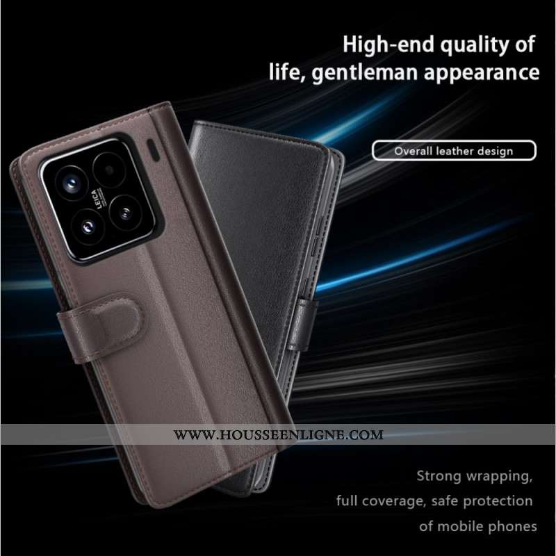 Housse Xiaomi 15 Cuir Véritable