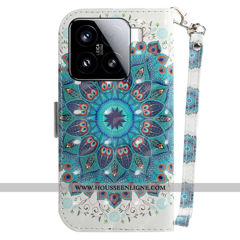 Housse Xiaomi 15 Mandala Vert à Lanière