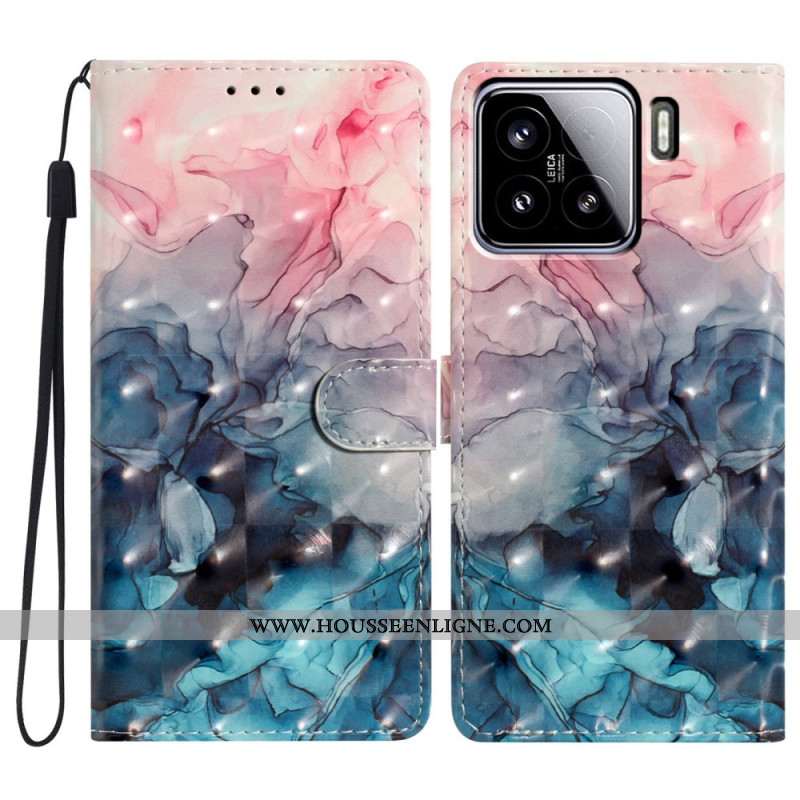 Housse Xiaomi 15 Marbre Rose et Bleu