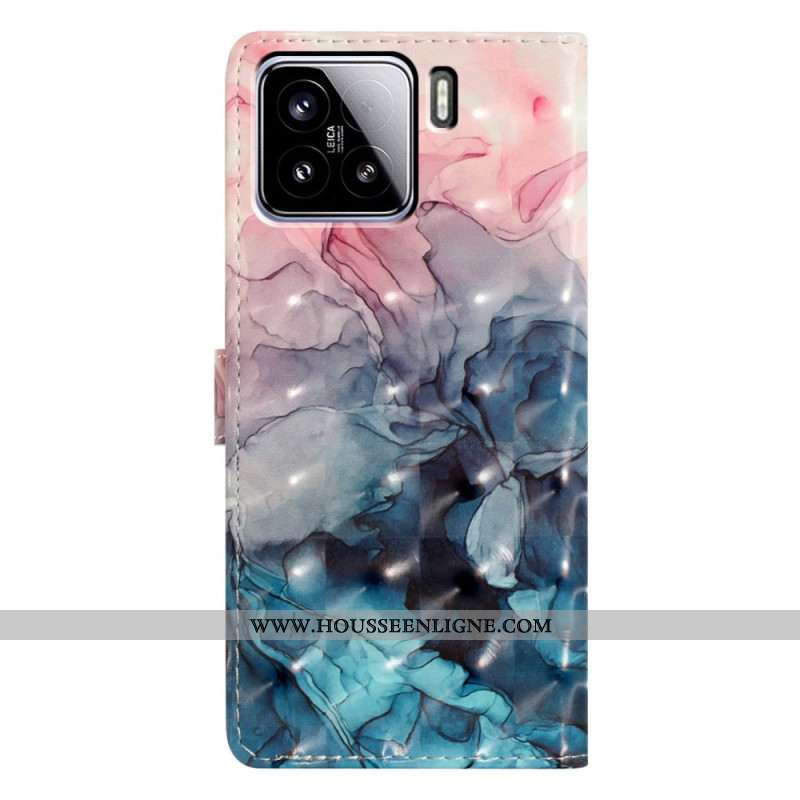 Housse Xiaomi 15 Marbre Rose et Bleu