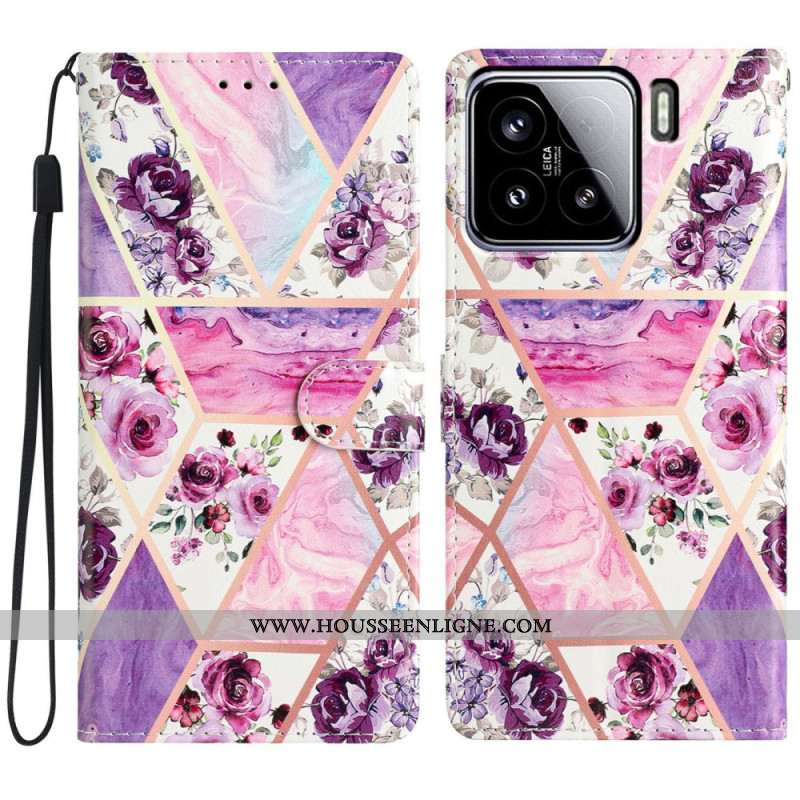 Housse Xiaomi 15 Motif Floral Violet