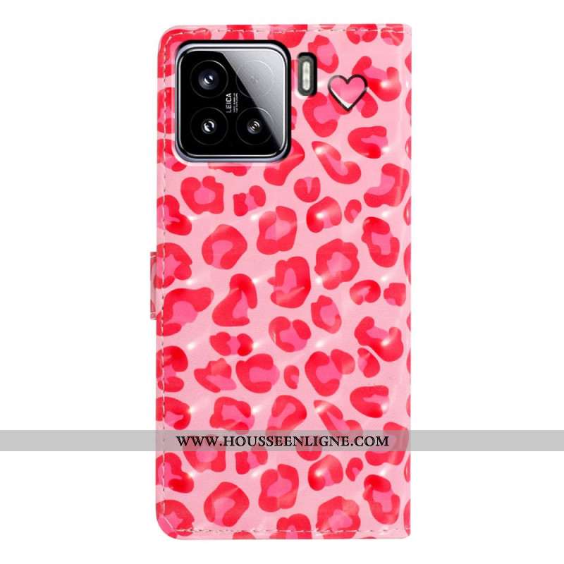 Housse Xiaomi 15 Motif Léopard Rose 3D
